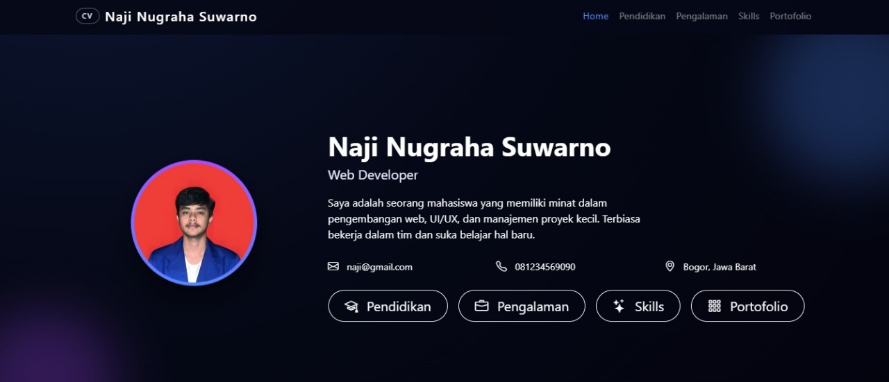 Sistem CV Website Pribadi